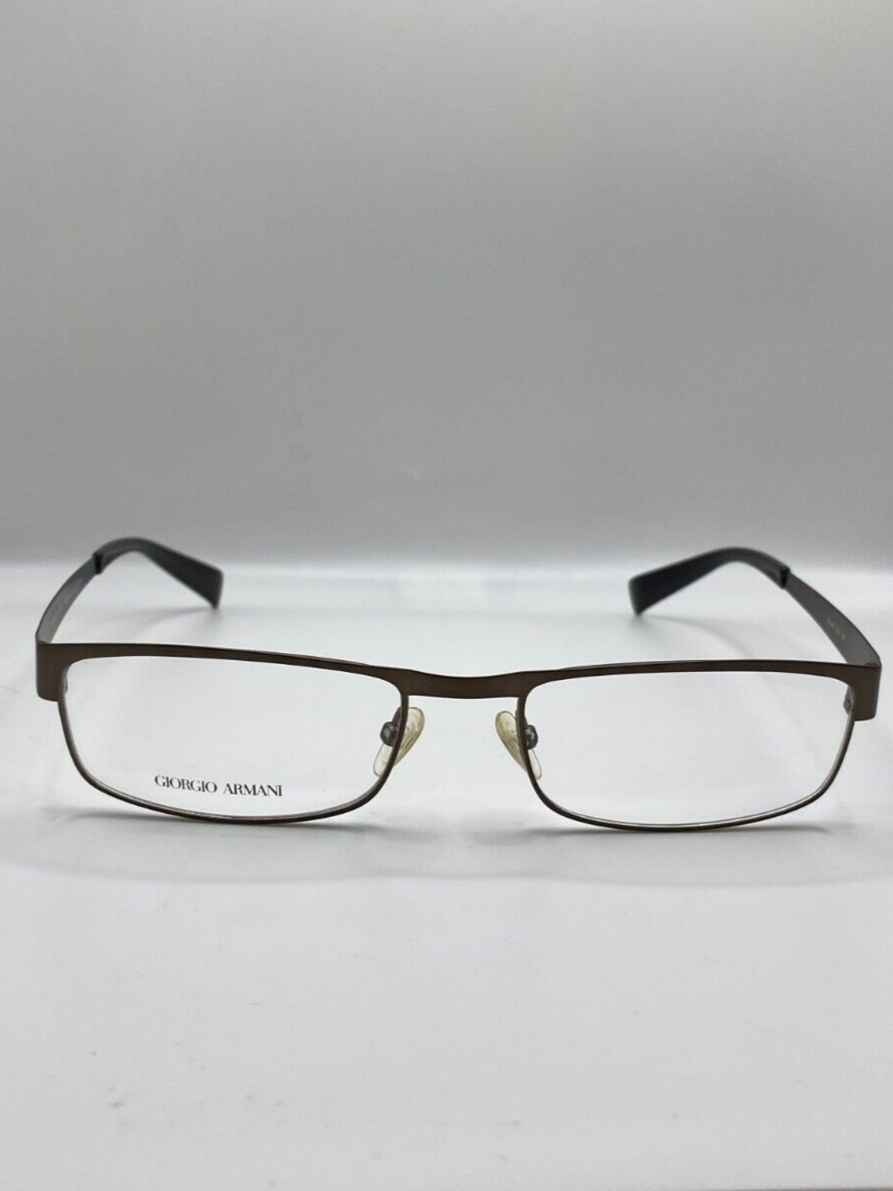 Giorgio Armani Men's GA830 Classic Black Semi-Rim Rectangular Glasses